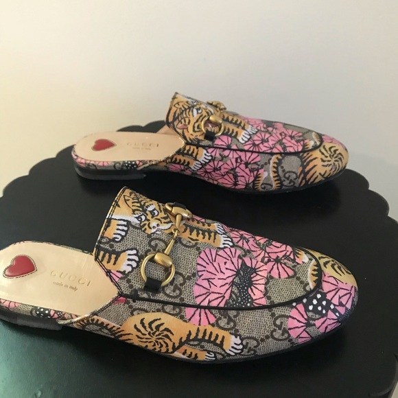 Gucci Princetown Tiger Flat Mule Loafers 37 - Picture 4 of 7